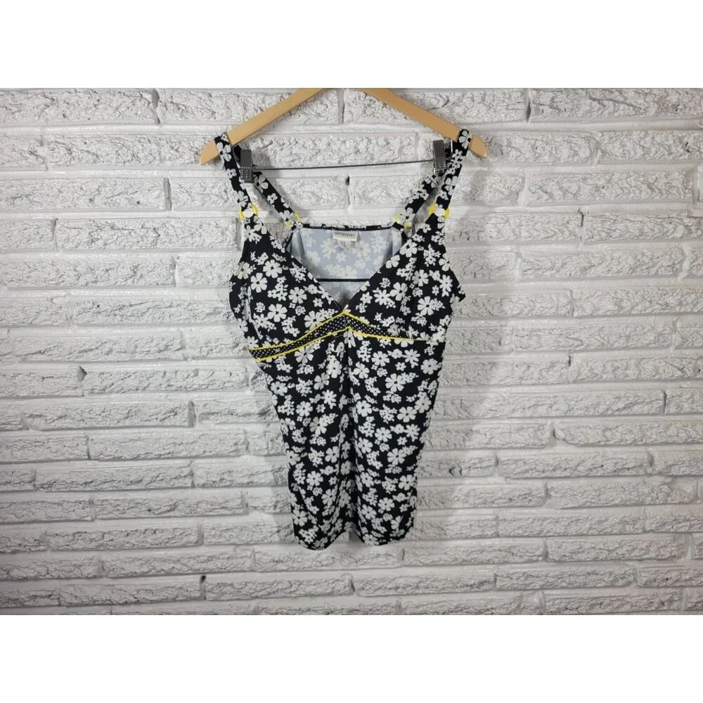 Motherhood Maternity Womens Swim Top Extra Large XL Spaghetti Black FLO226E